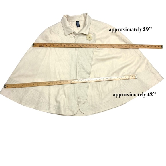 cape EAST 5th vintage ivory S/M wool blend classic please read info on photo2 - Picture 10 of 12
